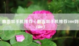 曲面屏手机推荐（曲面屏手机推荐1000到1500）