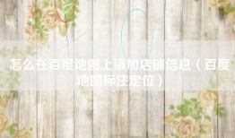 怎么在百度地图上添加店铺信息（百度地图标注定位）