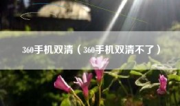 360手机双清（360手机双清不了）
