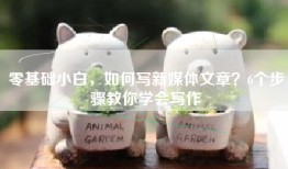 零基础小白，如何写新媒体文章？6个步骤教你学会写作