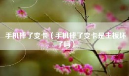手机摔了变卡（手机摔了变卡是主板坏了吗）
