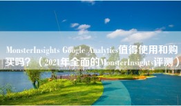 MonsterInsights Google Analytics值得使用和购买吗？（2021年全面的MonsterInsights评测）