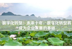 数字化转型：未来十年，数字化转型将成为企业发展的基础