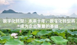 数字化转型：未来十年，数字化转型将成为企业发展的基础