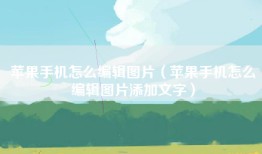 苹果手机怎么编辑图片（苹果手机怎么编辑图片添加文字）