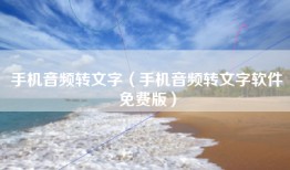 手机音频转文字（手机音频转文字软件免费版）