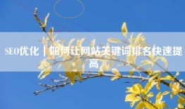 SEO优化｜如何让网站关键词排名快速提高