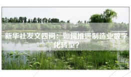 新华社发文四问：如何推进制造业数字化转型？
