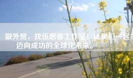做外贸，找伍思睿工作室！让我们一起迈向成功的全球化未来。​​​​