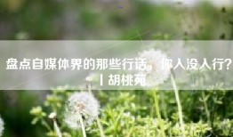 盘点自媒体界的那些行话，你入没入行？丨胡桃苑