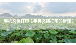 手机文档打印（手机文档打印的步骤）