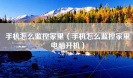 手机怎么监控家里（手机怎么监控家里电脑开机）