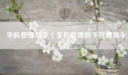 手机管理助手（手机管理助手在哪里）