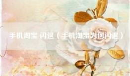 手机淘宝 闪退（手机淘宝为何闪退）