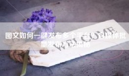 图文如何一键发布多个平台？自媒体批量发布方法揭秘