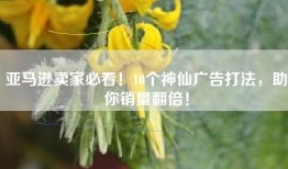 亚马逊卖家必看！10个神仙广告打法，助你销量翻倍！