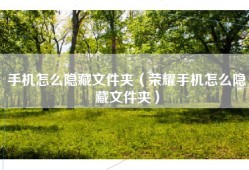 手机怎么隐藏文件夹（荣耀手机怎么隐藏文件夹）