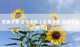 苹果手表 安卓手机（苹果手表 安卓手机 微信）