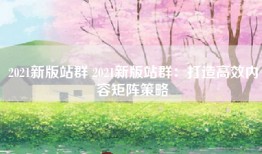 2021新版站群 2021新版站群：打造高效内容矩阵策略