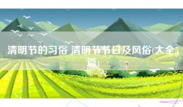 清明节的习俗 清明节节日及风俗(大全5篇)