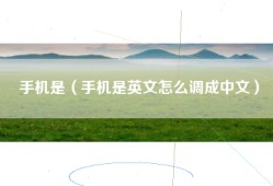 手机是（手机是英文怎么调成中文）