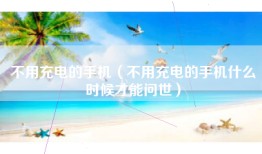 不用充电的手机（不用充电的手机什么时候才能问世）