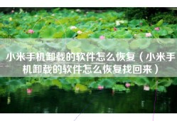 小米手机卸载的软件怎么恢复（小米手机卸载的软件怎么恢复找回来）