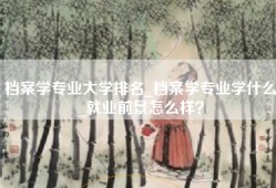 档案学专业大学排名_档案学专业学什么_就业前景怎么样？