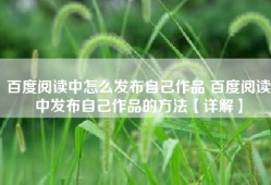 百度阅读中怎么发布自己作品 百度阅读中发布自己作品的方法【详解】