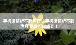 手机听筒听不到声音（手机听筒听不到声音,免提可以听到）