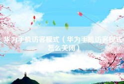 华为手机访客模式（华为手机访客模式怎么关闭）