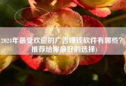 2024年最受欢迎的广告赚钱软件有哪些？(推荐给你最好的选择)