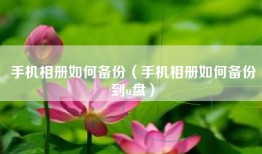 手机相册如何备份（手机相册如何备份到u盘）