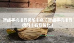 智能手机排行榜前十名（智能手机排行榜前十名性价比）