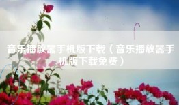 音乐播放器手机版下载（音乐播放器手机版下载免费）
