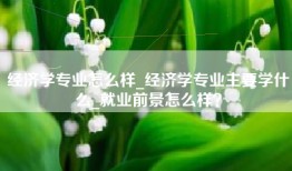 经济学专业怎么样_经济学专业主要学什么_就业前景怎么样？