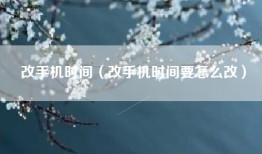 改手机时间（改手机时间要怎么改）