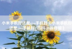 小米手机好还是vivo手机好（小米手机好还是vivo手机好_百科-8S新商盟）
