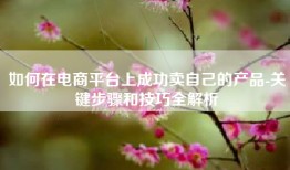 如何在电商平台上成功卖自己的产品-关键步骤和技巧全解析