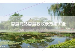 百度网站百度秒收录方法大全