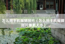 怎么用手机编辑图片（怎么用手机编辑图片像素大小）