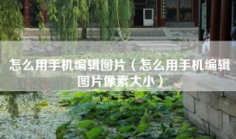 怎么用手机编辑图片（怎么用手机编辑图片像素大小）