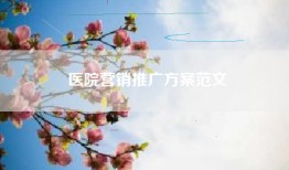 医院营销推广方案范文