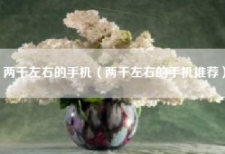 两千左右的手机（两千左右的手机推荐）