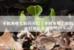 手机来电七彩闪光灯（手机来电七彩闪光灯怎么关闭）