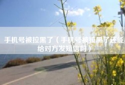 手机号被拉黑了（手机号被拉黑了还能给对方发短信吗）