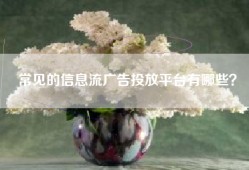 常见的信息流广告投放平台有哪些？