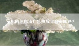 常见的信息流广告投放平台有哪些？
