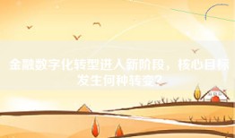 金融数字化转型进入新阶段，核心目标发生何种转变？