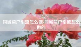 同城商户引流怎么做-同城商户引流怎么做的